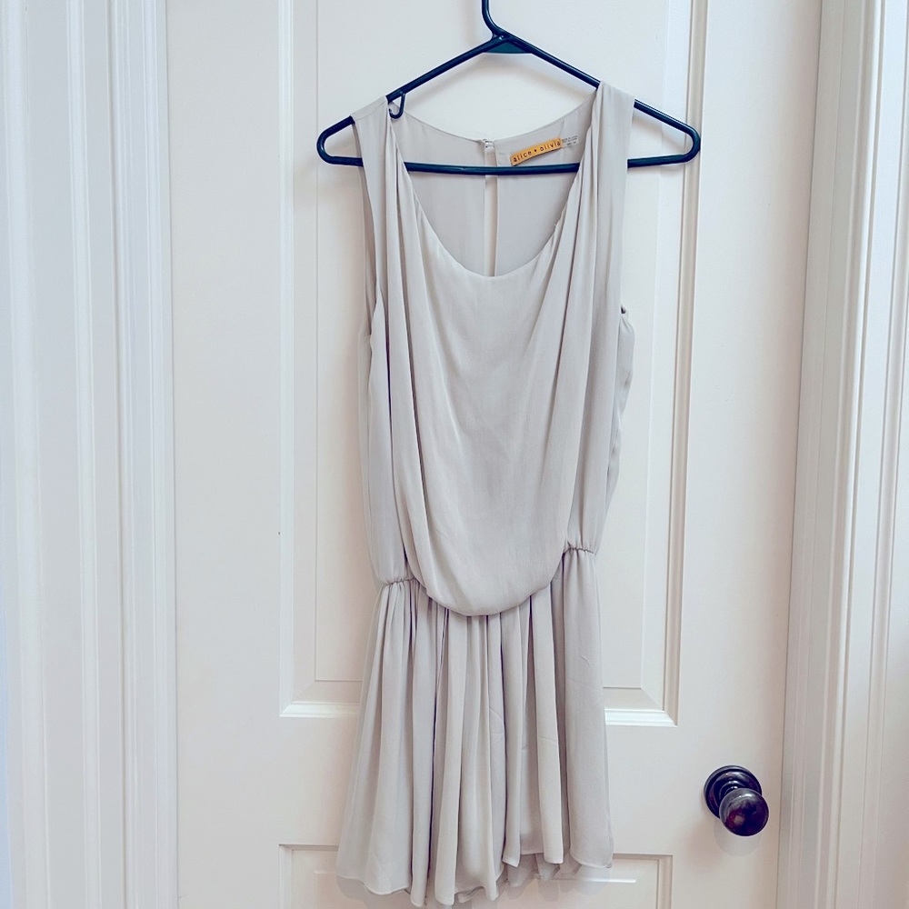 Alice + Olivia silk ballerina dress - cream color